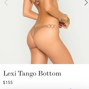 Beach Bunny Lexi Tango Brazilian Cut Glitter Nude Size Small Bikini Bottom